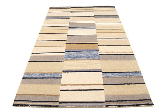 Multicolored Stripes 5X8 Hand-Tufted Modern Rug