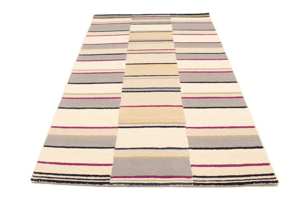 Multicolored Stripes 5X8 Hand-Tufted Modern Rug