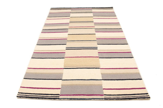 Multicolored Stripes 5X8 Hand-Tufted Modern Rug