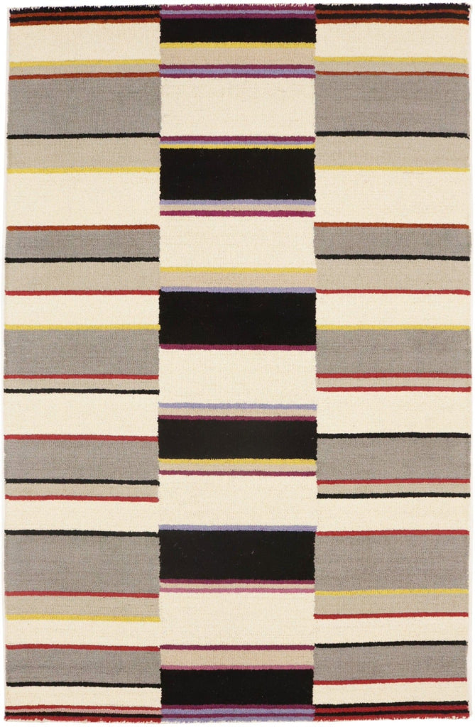 Multicolored Stripes 5X8 Hand-Tufted Modern Rug