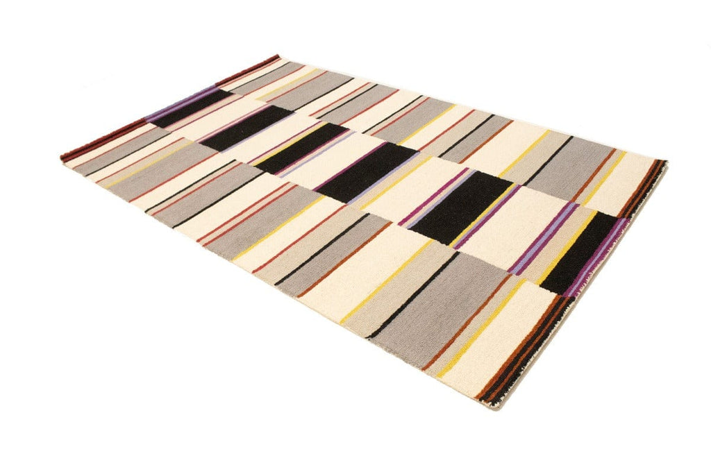 Multicolored Stripes 5X8 Hand-Tufted Modern Rug