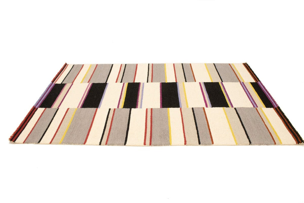 Multicolored Stripes 5X8 Hand-Tufted Modern Rug