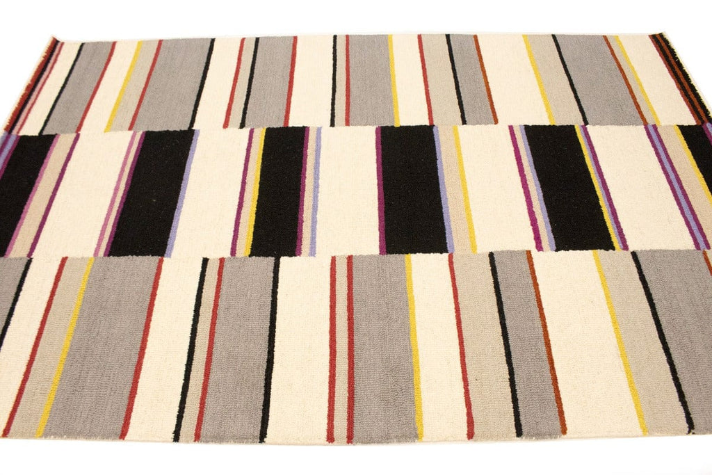 Multicolored Stripes 5X8 Hand-Tufted Modern Rug