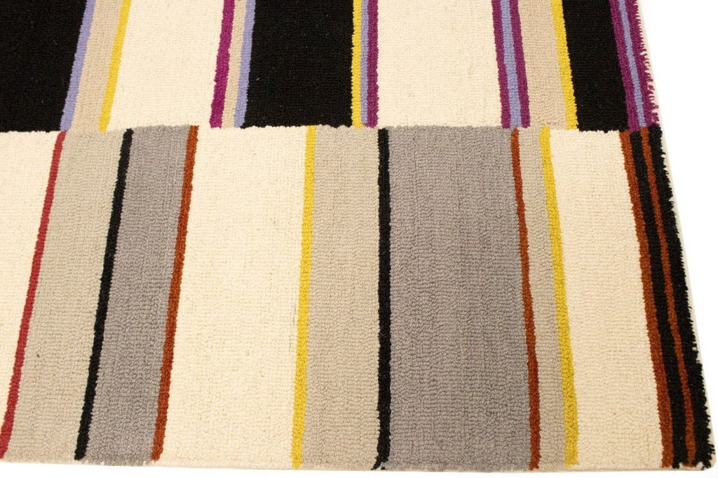 Multicolored Stripes 5X8 Hand-Tufted Modern Rug