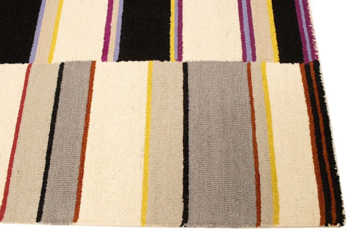 Multicolored Stripes 5X8 Hand-Tufted Modern Rug