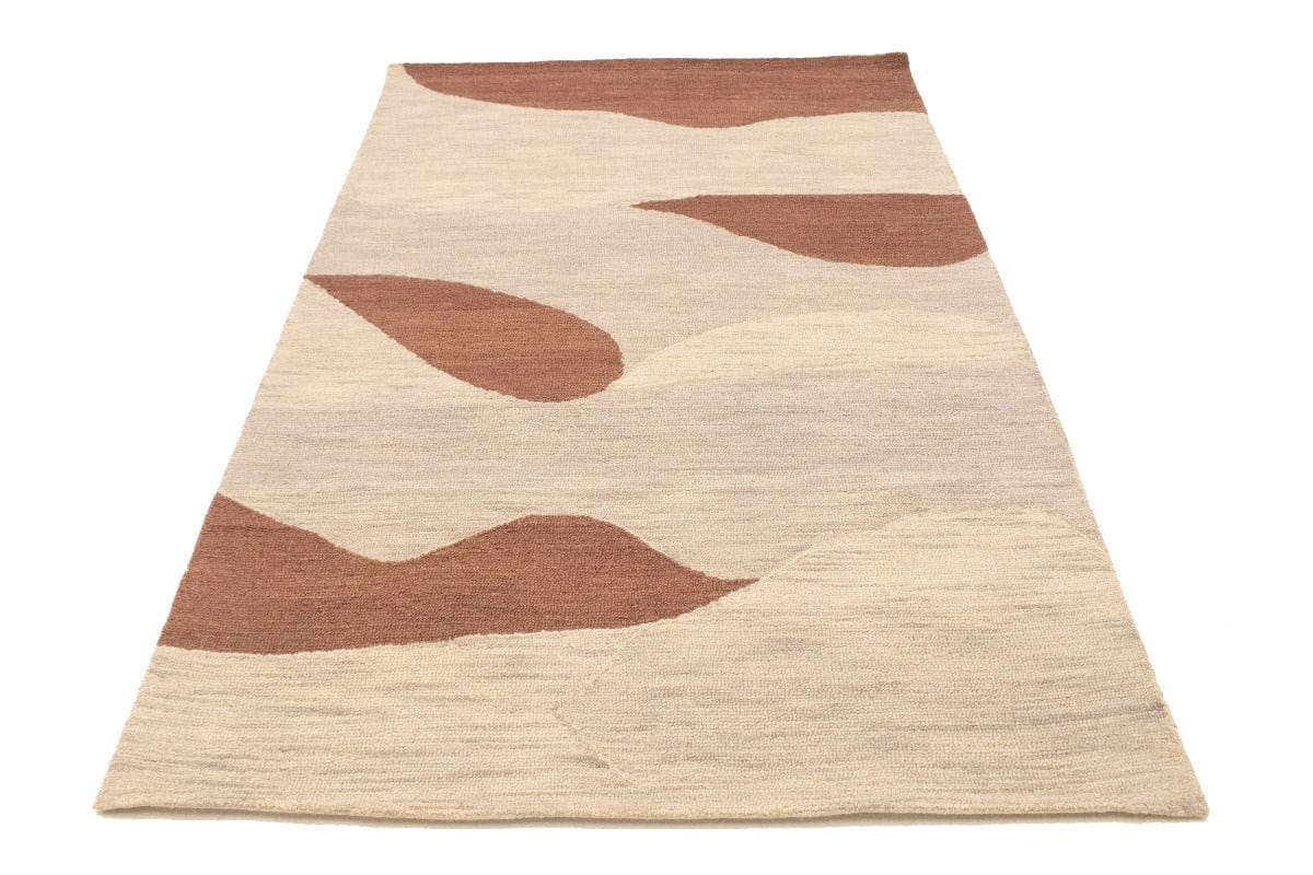 Beige & Brown Abstract 5X8 Hand-Tufted Modern Rug