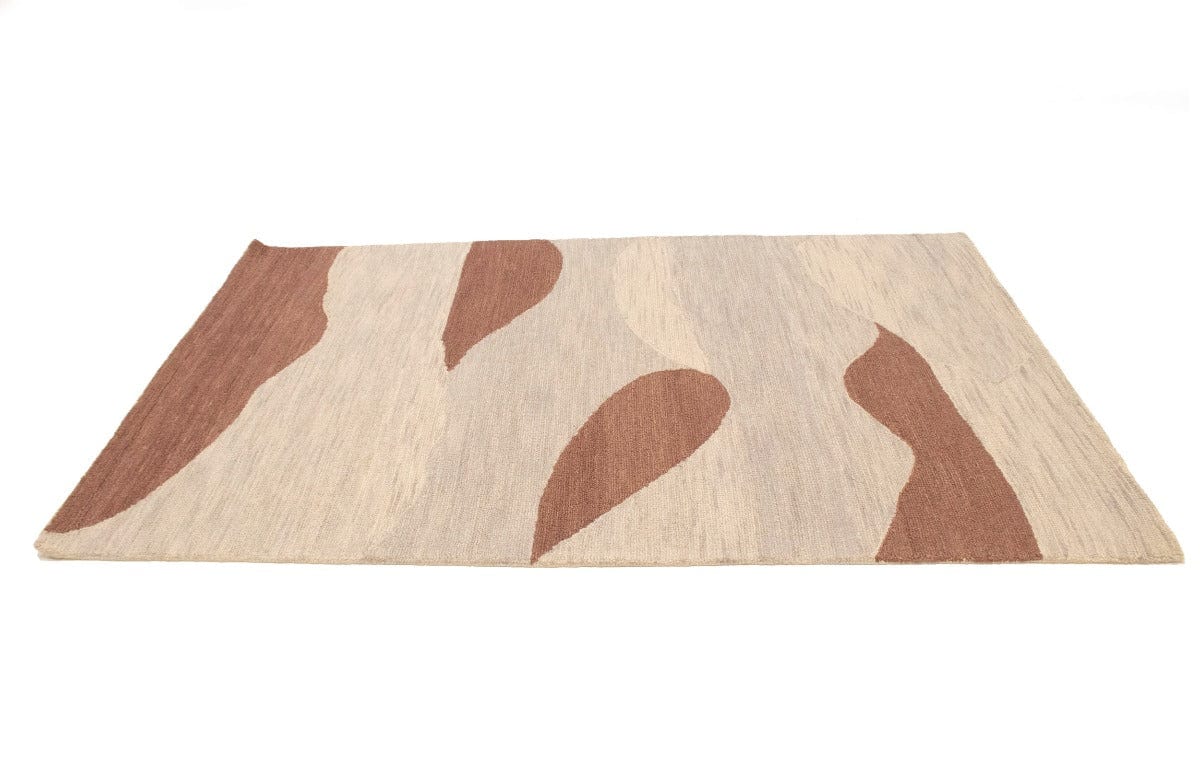 Beige & Brown Abstract 5X8 Hand-Tufted Modern Rug