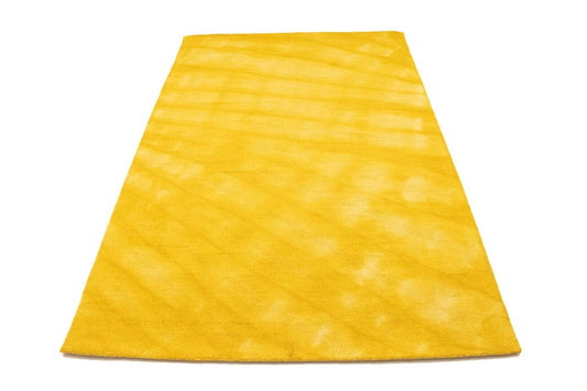 Golden Yellow Tie-Dye 5X8 Hand-Tufted Modern Rug