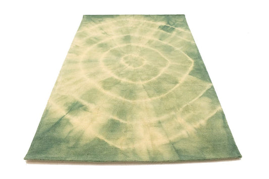 Green Tie-Dye 5X8 Hand-Tufted Modern Rug