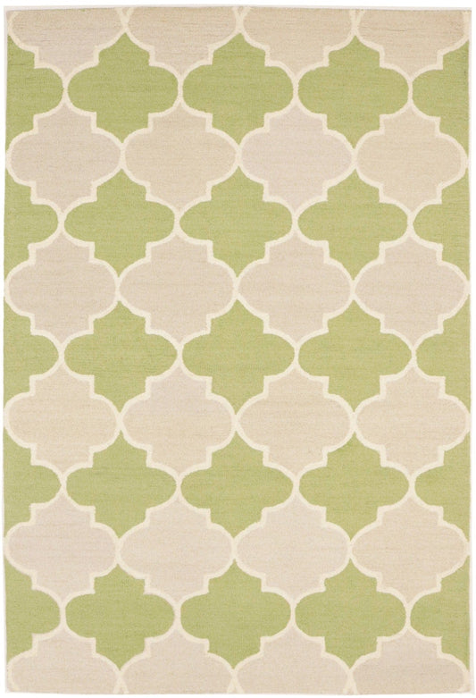 Lime Green Trellis 5X8 Hand-Tufted Modern Rug