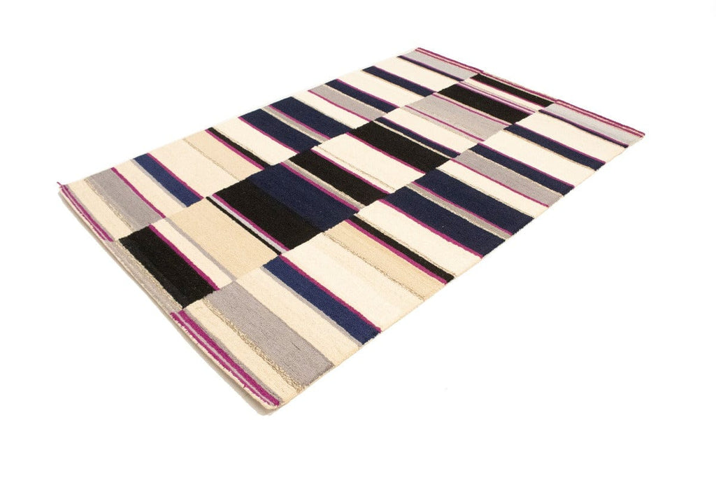 Multicolored Stripes 5X8 Hand-Tufted Modern Rug