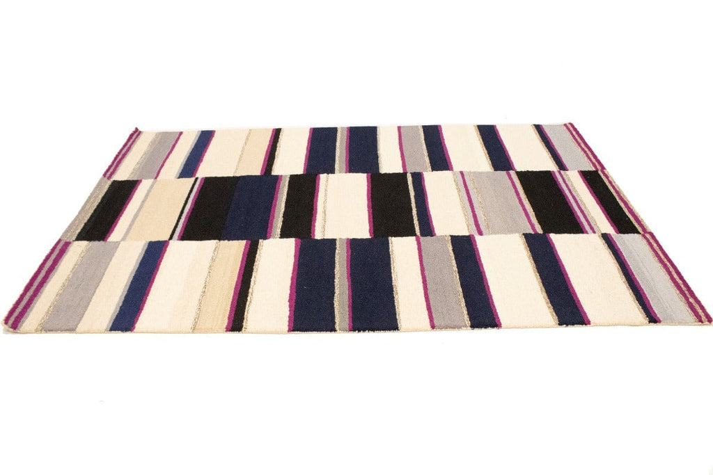 Multicolored Stripes 5X8 Hand-Tufted Modern Rug