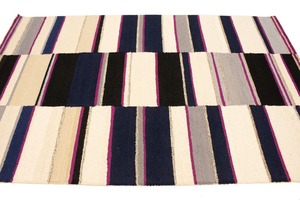 Multicolored Stripes 5X8 Hand-Tufted Modern Rug