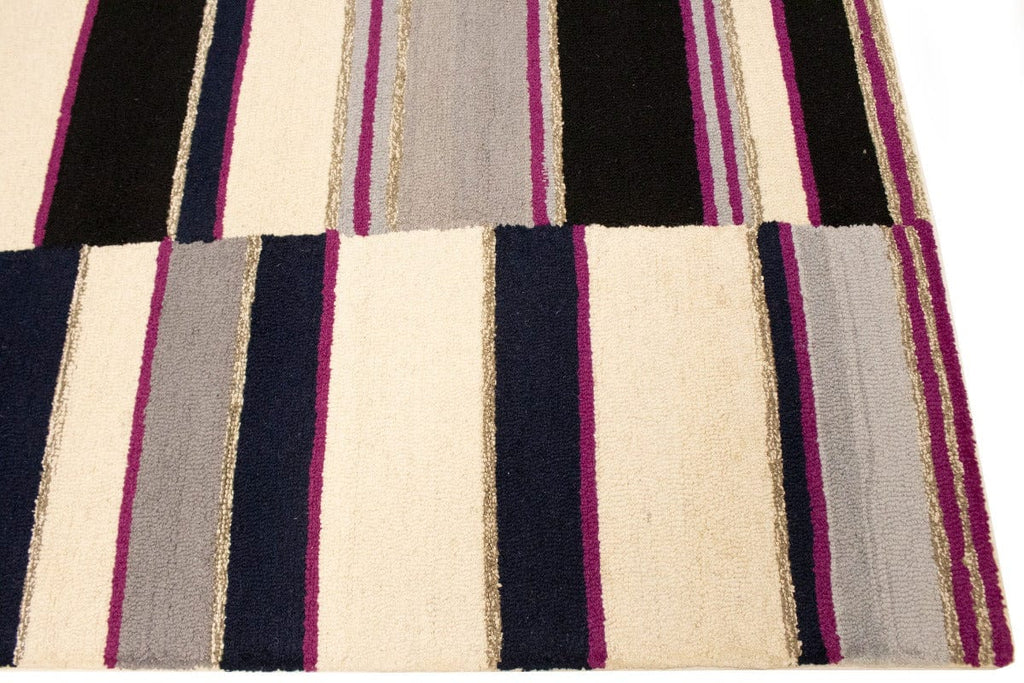 Multicolored Stripes 5X8 Hand-Tufted Modern Rug