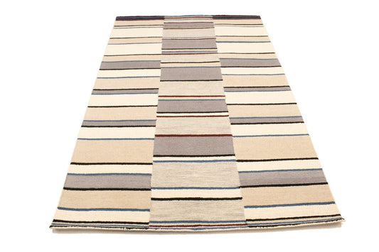 Multicolored Stripes 5X8 Hand-Tufted Modern Rug