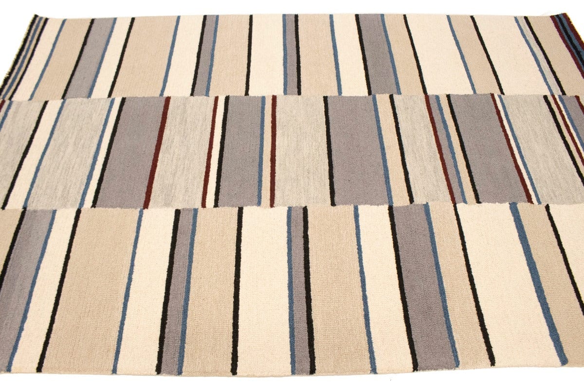 Multicolored Stripes 5X8 Hand-Tufted Modern Rug