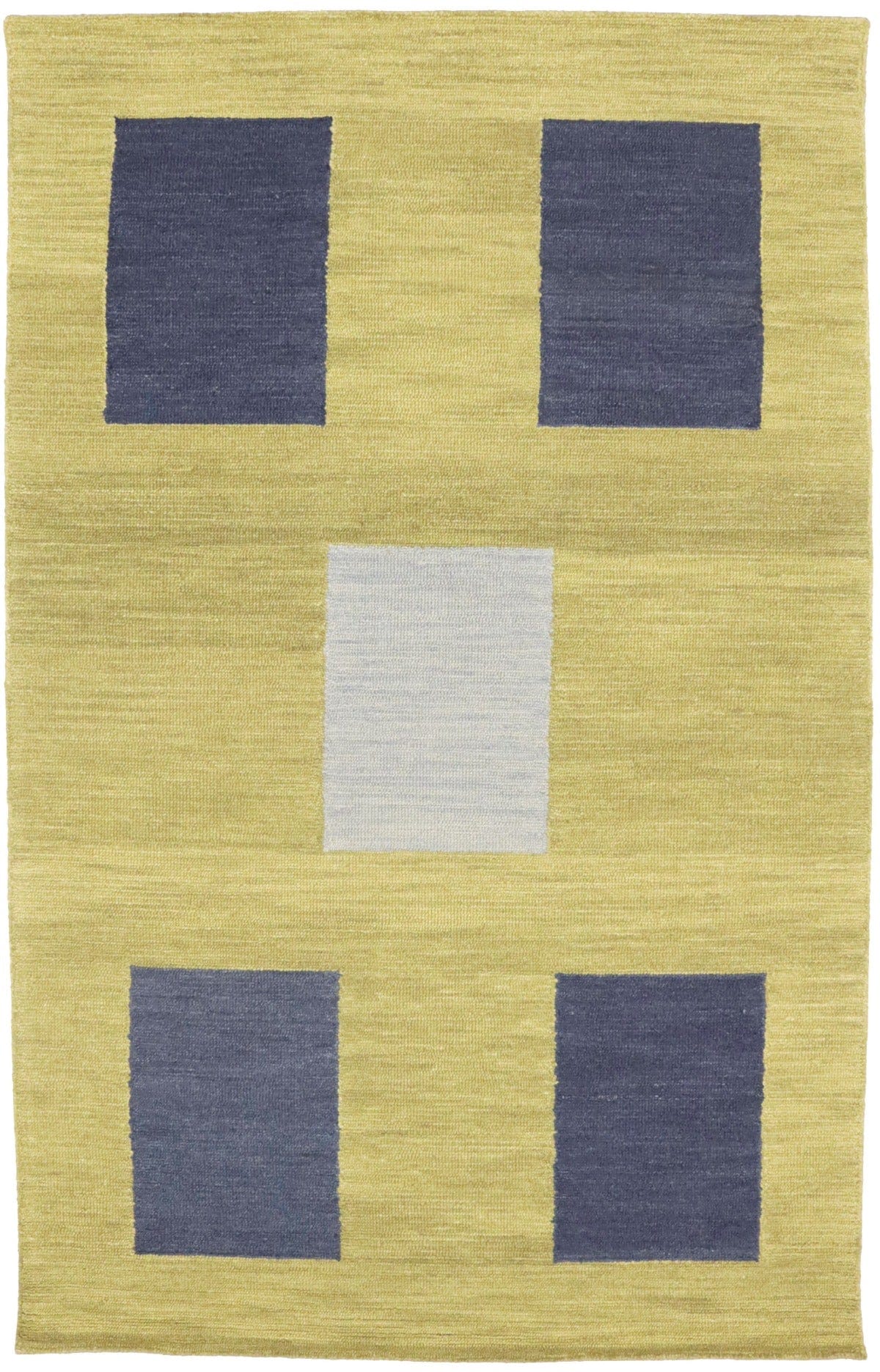 Golden Beige Geometric 5X8 Hand-Tufted Modern Rug