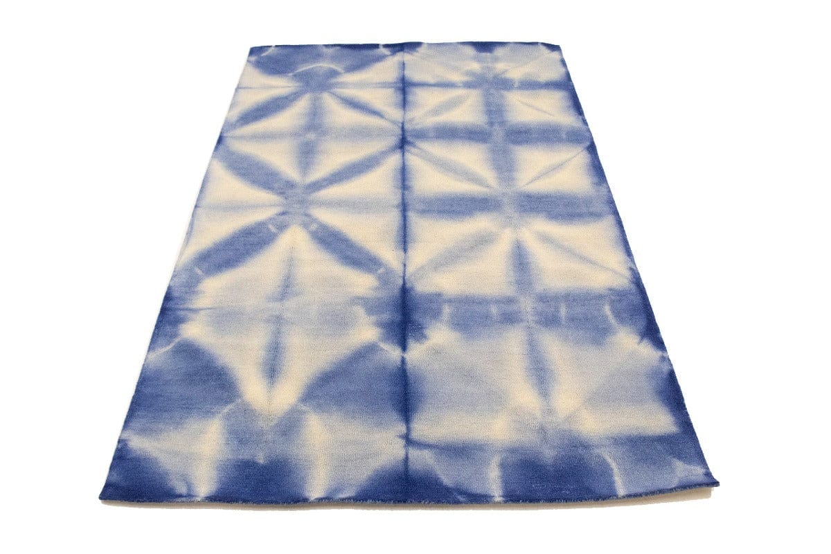 Navy Blue Tie-Dye 5X8 Hand-Tufted Modern Rug