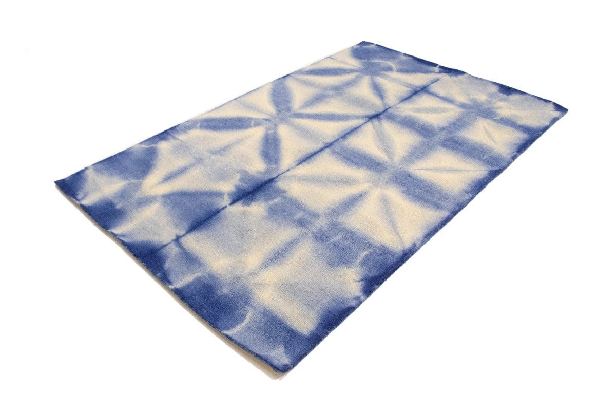 Navy Blue Tie-Dye 5X8 Hand-Tufted Modern Rug