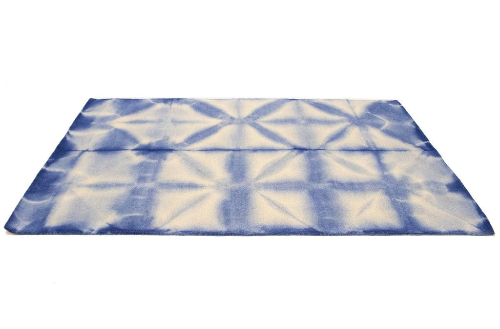 Navy Blue Tie-Dye 5X8 Hand-Tufted Modern Rug