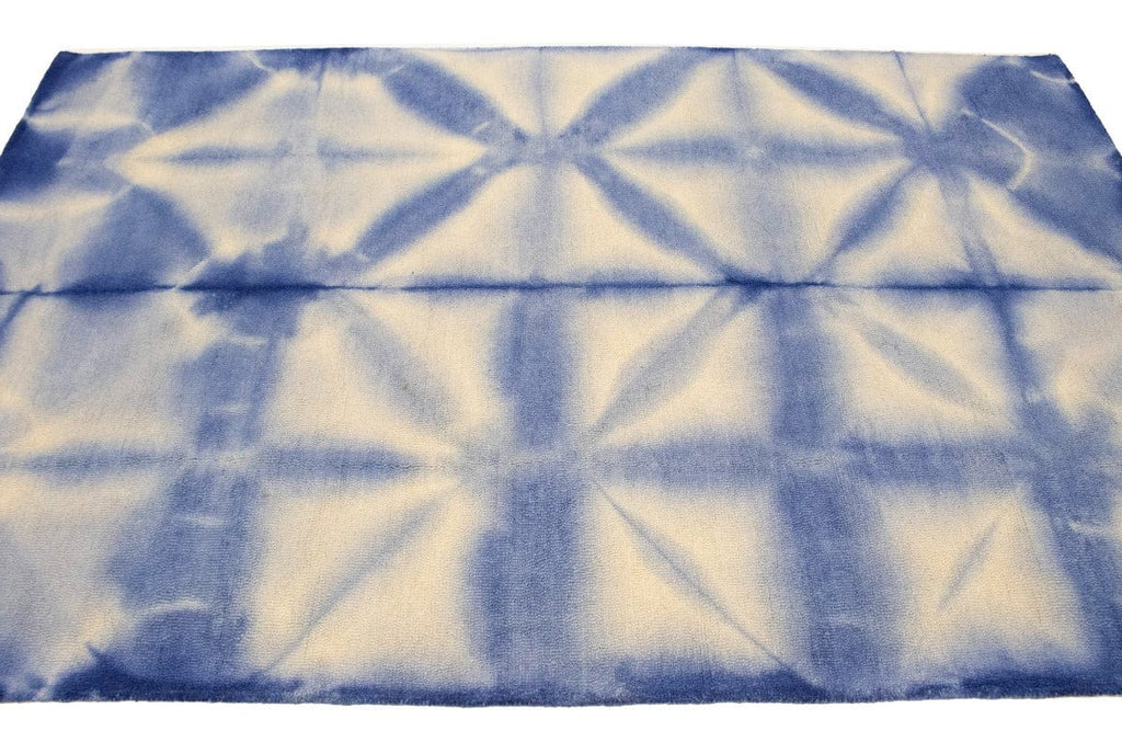 Navy Blue Tie-Dye 5X8 Hand-Tufted Modern Rug