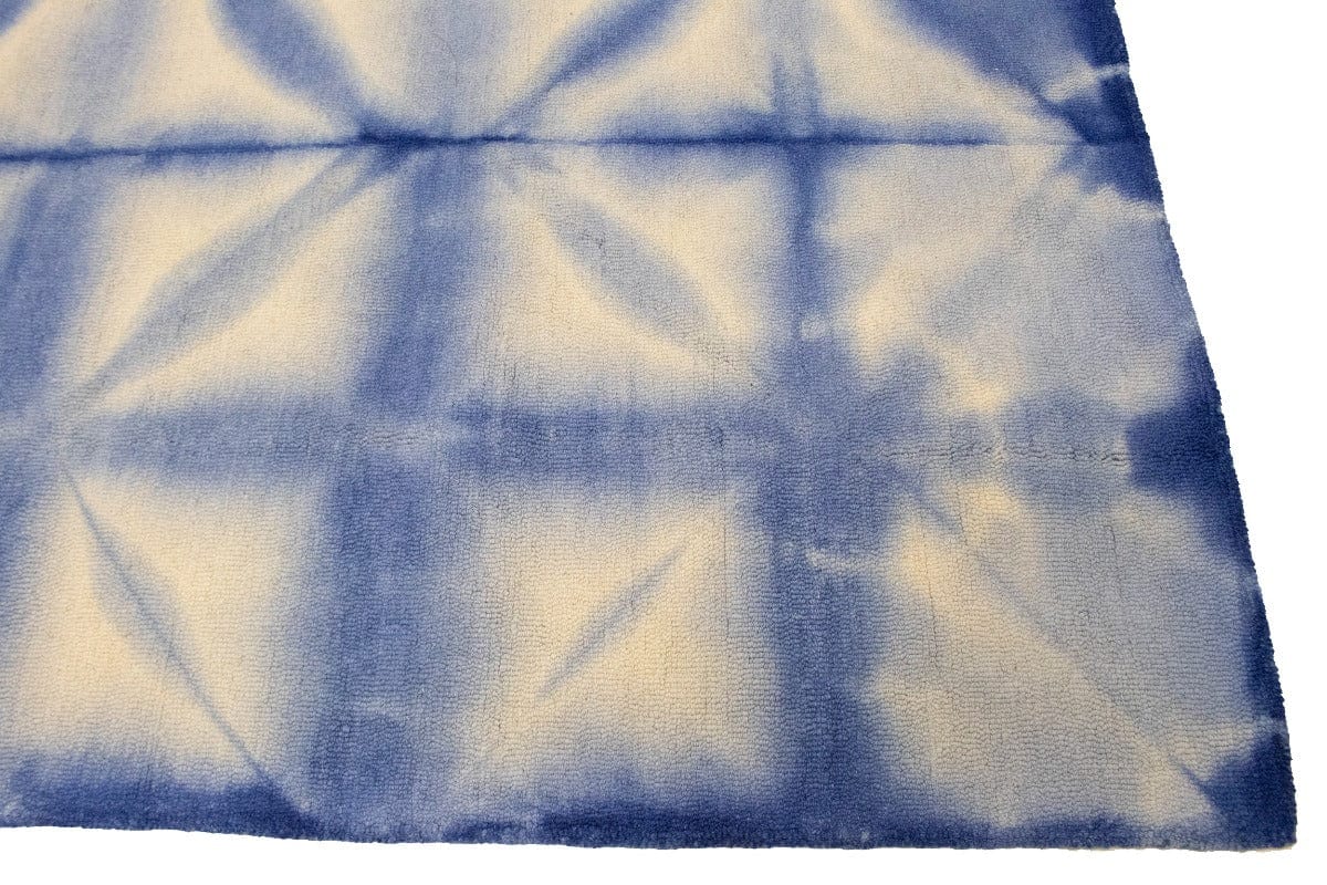 Navy Blue Tie-Dye 5X8 Hand-Tufted Modern Rug