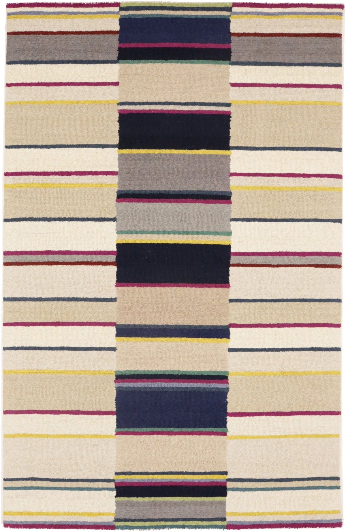 Multicolored Stripes 5X8 Hand-Tufted Modern Rug