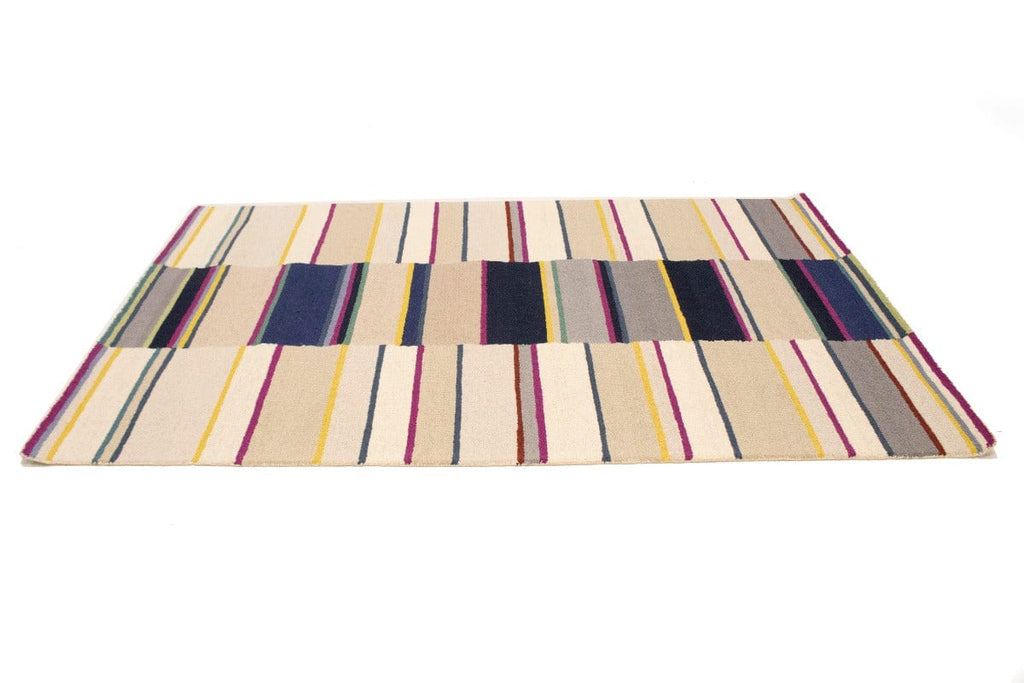 Multicolored Stripes 5X8 Hand-Tufted Modern Rug