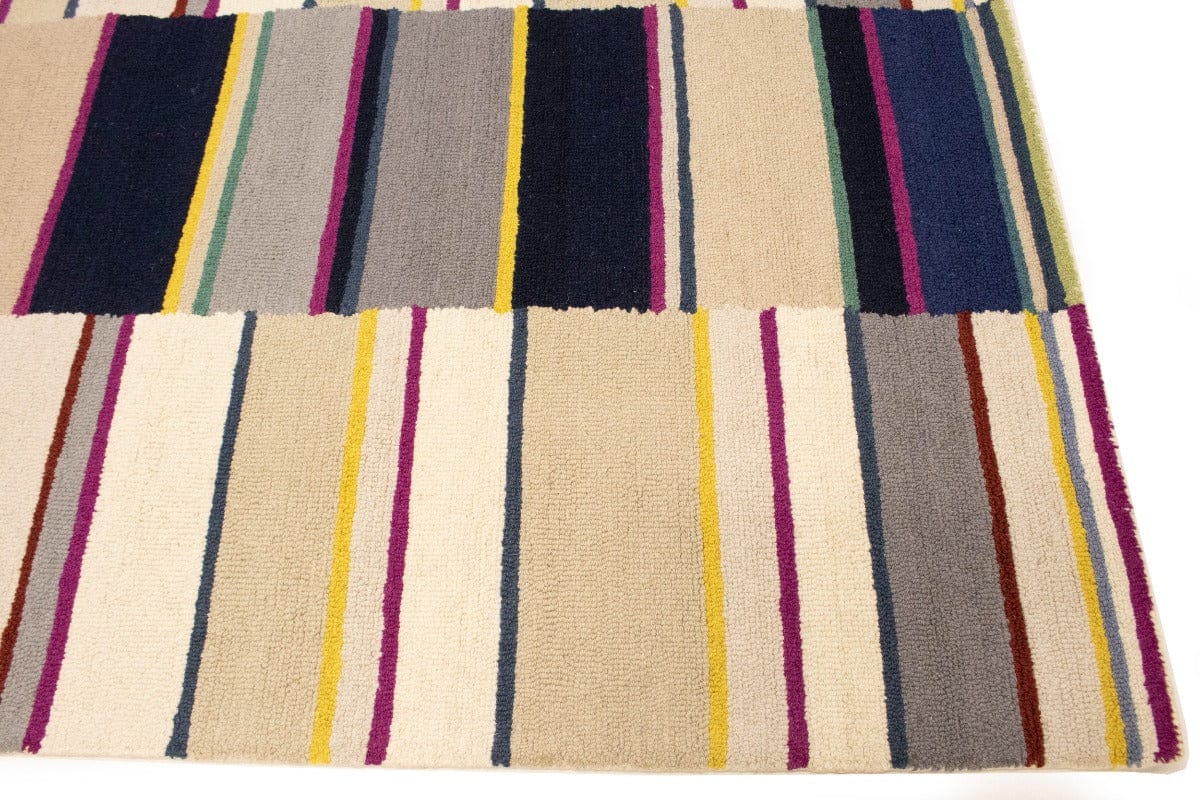 Multicolored Stripes 5X8 Hand-Tufted Modern Rug