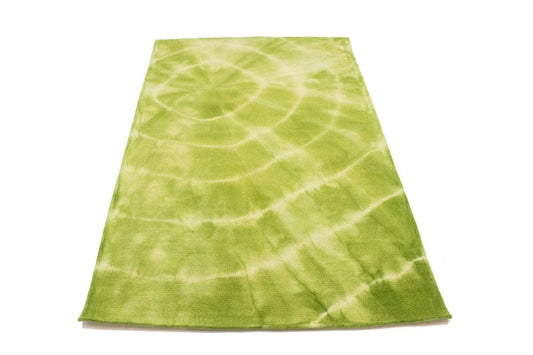 Lime Green Tie-Dye 5X8 Hand-Tufted Modern Rug