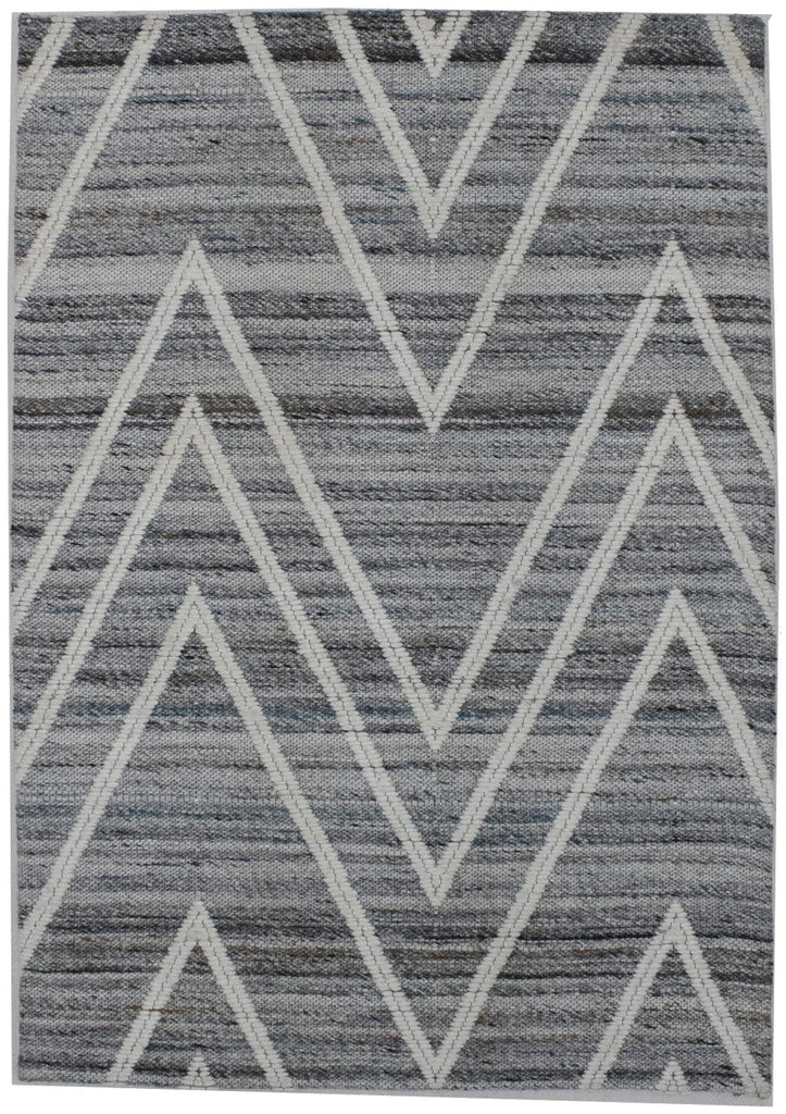 Charcoal Zig Zag 2X3 Modern Oriental Rug