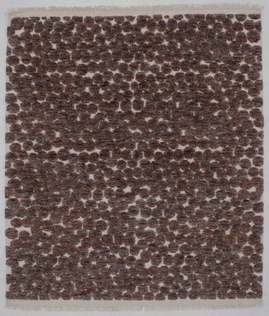 Rusty Brown 4X4 Modern Square Rug