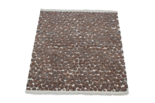 Rusty Brown 4X4 Modern Square Rug