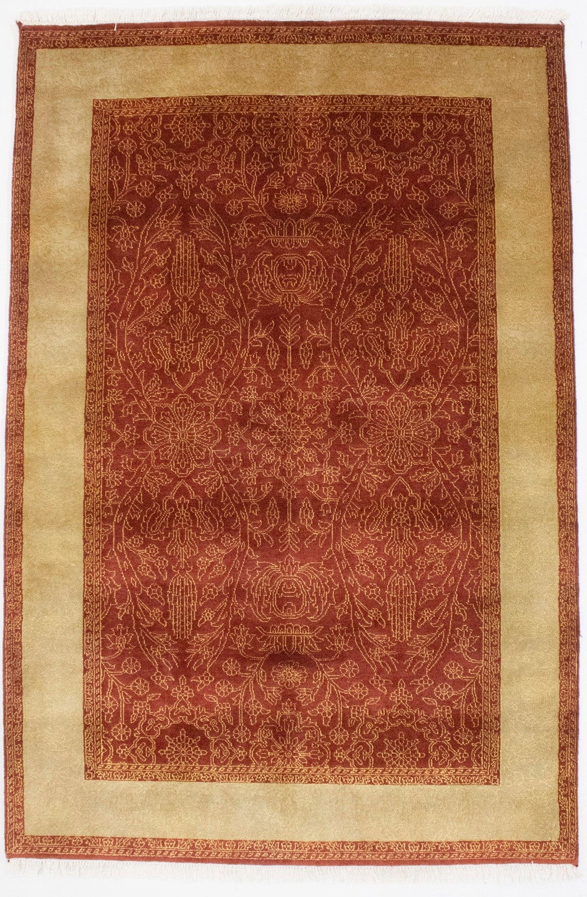 Rusty Red Floral 4X6 Modern Oriental Rug