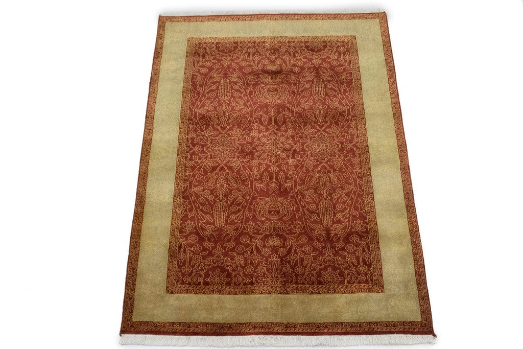 Rusty Red Floral 4X6 Modern Oriental Rug