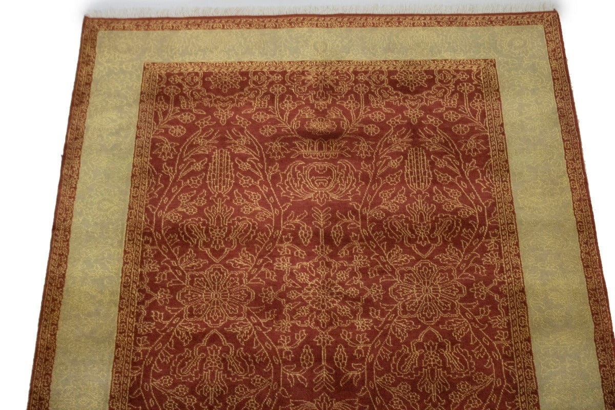 Rusty Red Floral 4X6 Modern Oriental Rug