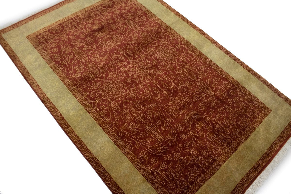 Rusty Red Floral 4X6 Modern Oriental Rug