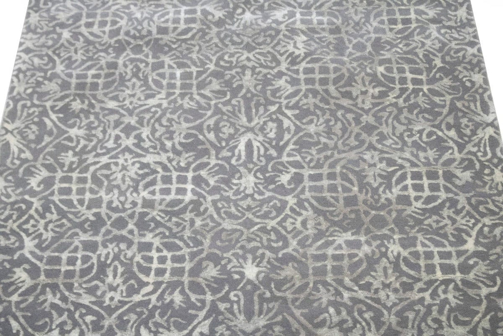 Grey Floral 5X8 Modern Oriental Rug