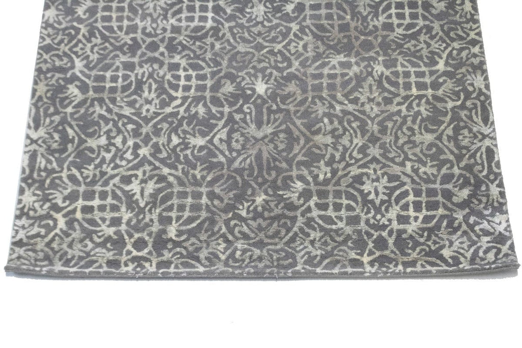 Grey Floral 5X8 Modern Oriental Rug
