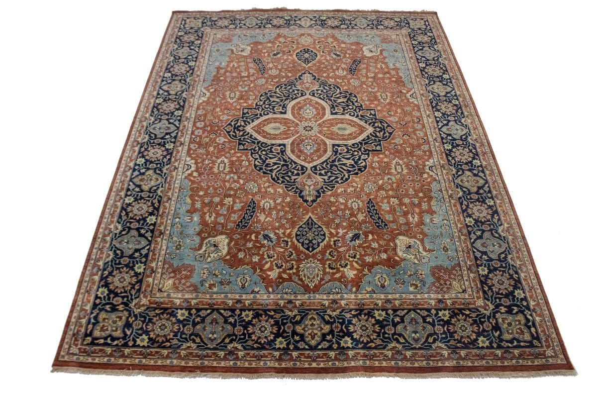 Rust Floral 10X14 Sarouk Goravan Heriz Oriental Rug