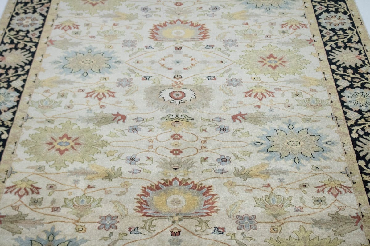 Cream/Beige Floral 8X10 Osh Chobi Peshawar Oriental Rug