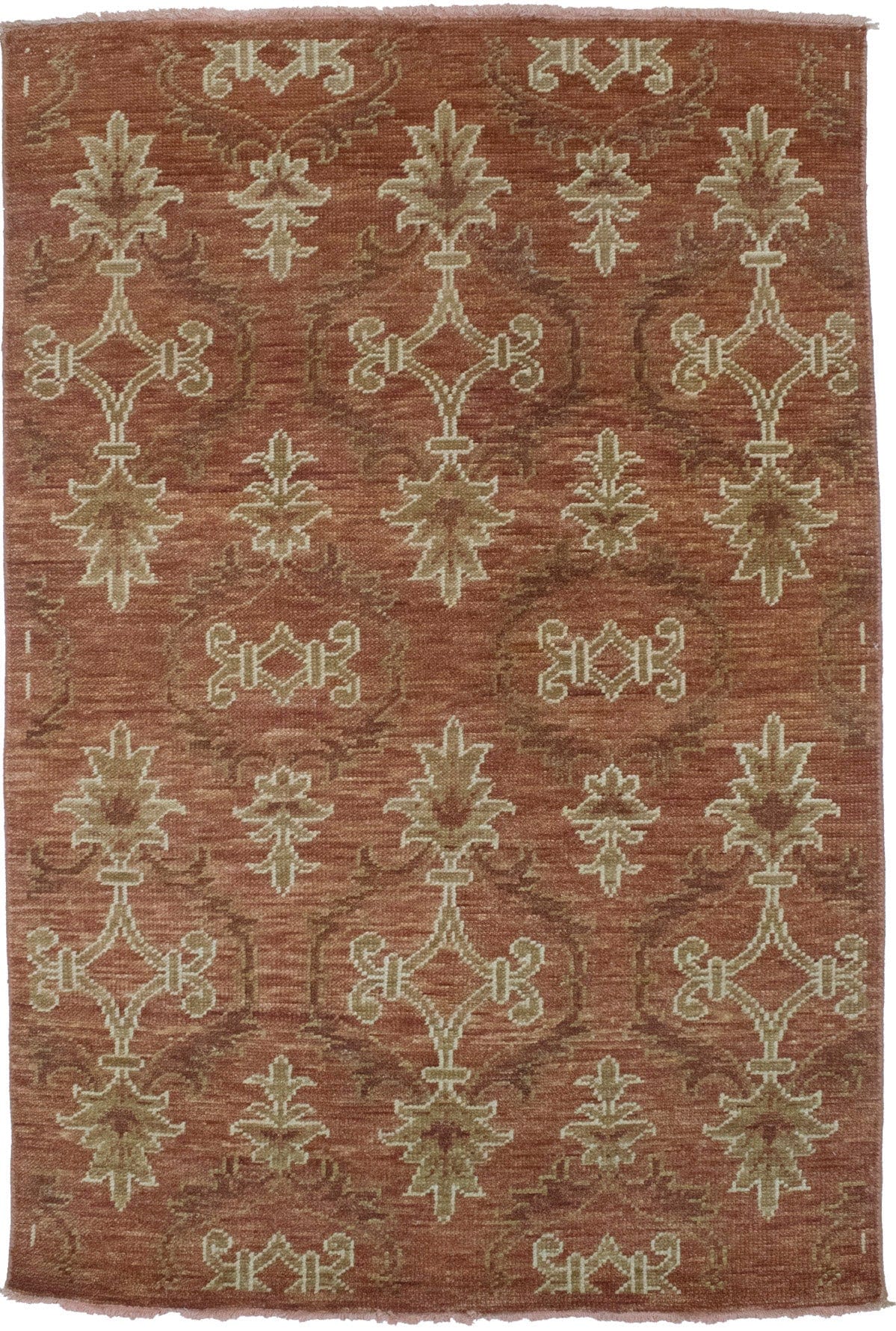 Rust Floral 4X6 Modern Oriental Rug