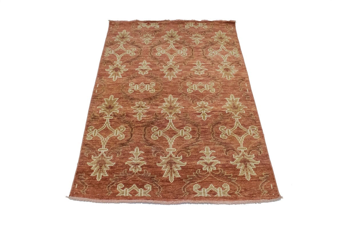 Rust Floral 4X6 Modern Oriental Rug