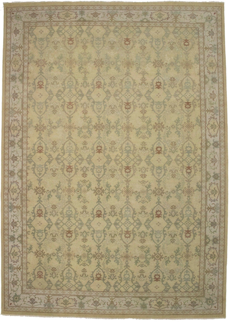 Muted Golden Beige Floral 10X14 Oriental Rug Oriental Rug