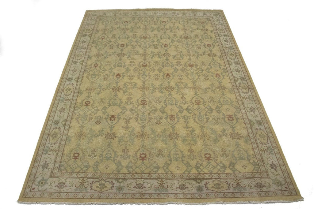 Muted Golden Beige Floral 10X14 Oriental Rug Oriental Rug