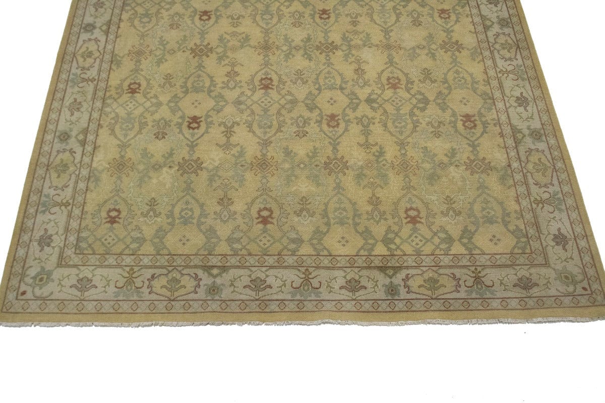 Muted Golden Beige Floral 10X14 Oriental Rug Oriental Rug