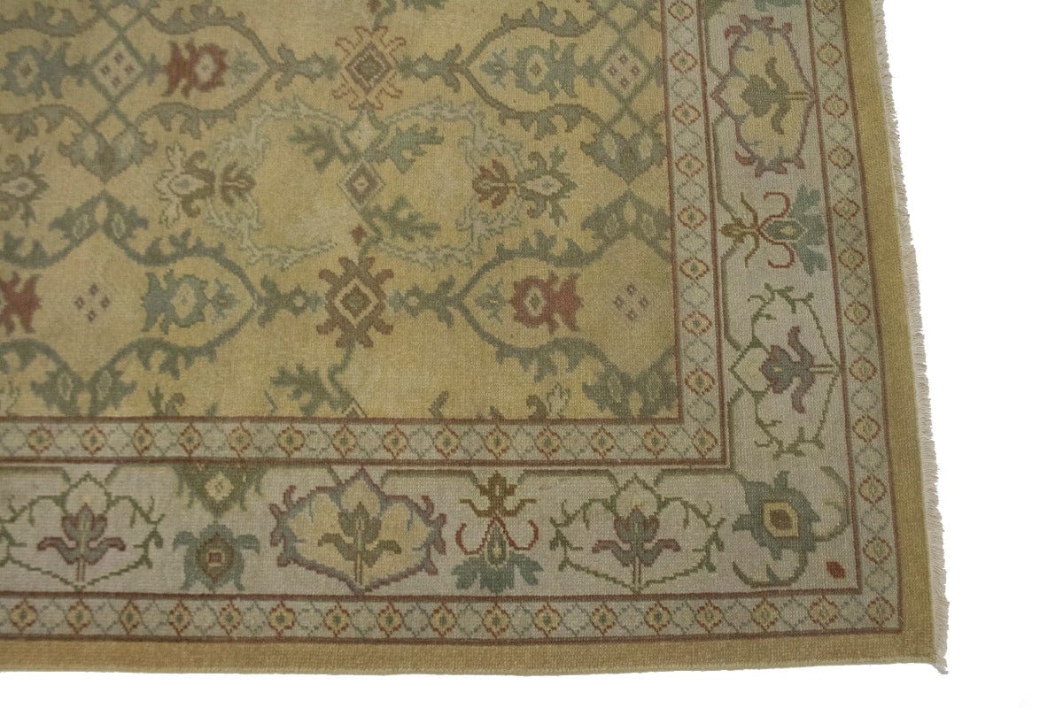 Muted Golden Beige Floral 10X14 Oriental Rug Oriental Rug