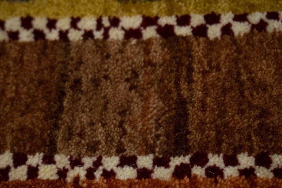 Multicolored Modern Striped Gabbeh 5'5X7'6 Oriental Rug