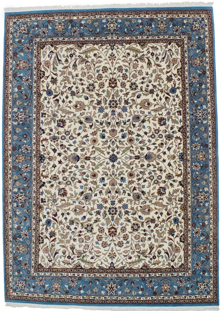 Cream Floral 7X9 Kirman Oriental Rug