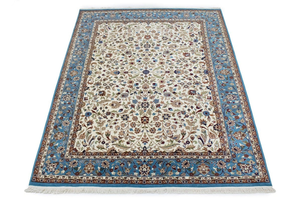 Cream Floral 7X9 Kirman Oriental Rug